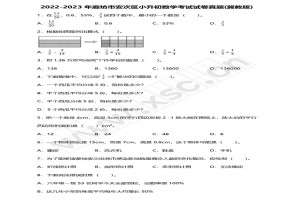 2022-2023年廊坊市安次区小升初数学考试试卷真题及答案(冀教版)
