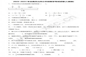 2022-2023年云南文山州小升初数学考试试卷真题及答案(人教版)
