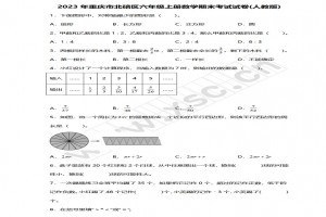 2023年重庆市北碚区六年级上册数学期末考试试卷及答案(人教版)