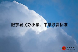 2022-2023年肥东县民办小学、中学收费标准一览