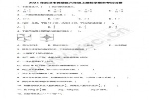 2023年武汉市黄陂区六年级上册数学期末考试试卷及答案(人教版)