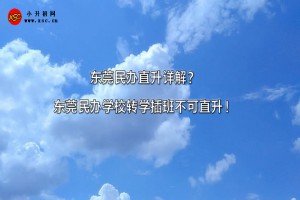 东莞民办直升详解！东莞民办学校转学插班不可直升！