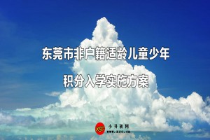 2023年东莞市非户籍适龄儿童少年积分入学实施方案(意见稿)