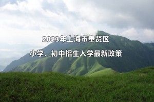 2023年上海市奉贤区小学、初中招生入学最新政策