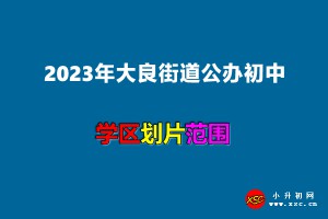 2023年大良街道公办初中招生学区划分(招生划片范围)