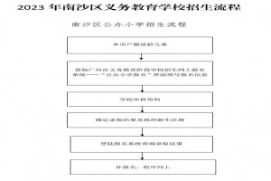 2023年广州市南沙区小学招生工作日程安排及流程一览