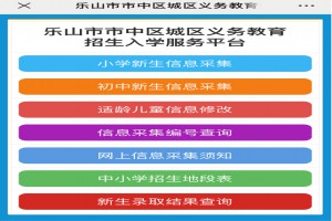 2023年乐山市小学、初中招生报名网址登陆入口及操作指南