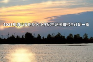 2023年眉山天府新区小学招生范围和招生计划一览