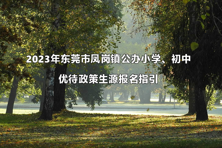 2023年东莞市凤岗镇公办小学、初中优待政策生源报名指引.jpg