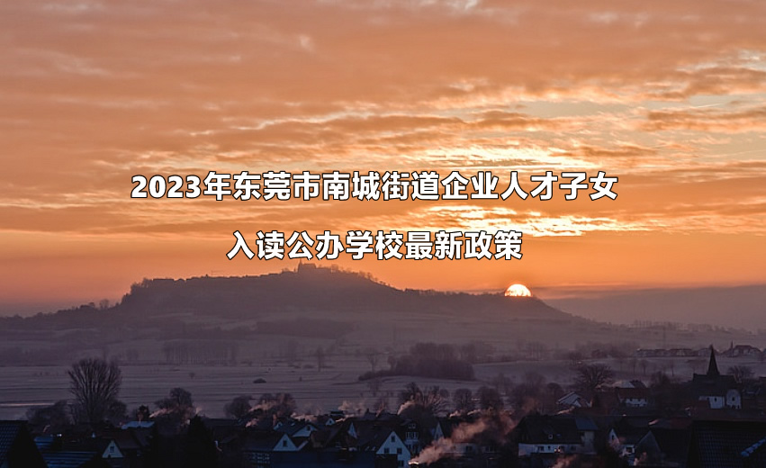 2023年东莞市南城街道企业人才子女入读公办学校最新政策.jpg