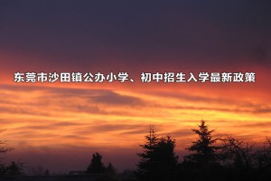 2023年东莞市沙田镇公办小学、初中招生入学最新政策