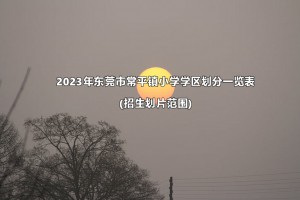 2023年东莞市常平镇小学学区划分一览表(招生划片范围)