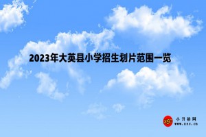 2023年大英县小学招生划片范围一览