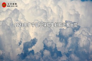 2023年广宁县小学招生划片范围一览