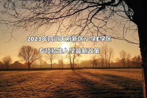 2023年四川天府新区小学E学区专项招生入学最新政策