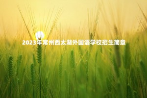 2023年常州西太湖外国语学校招生简章及招生范围(小学、初中)