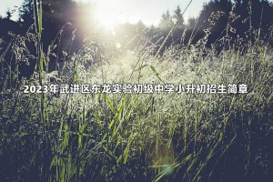 2023年武进区东龙实验初级中学小升初招生简章(附招生范围)