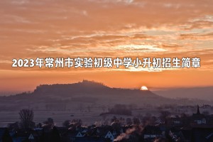 2023年常州市实验初级中学小升初招生简章(附招生范围)