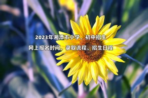 2023年湘潭市小学、初中招生网上报名时间、录取流程、招生日程