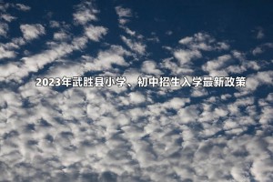 2023年武胜县小学、初中招生入学最新政策