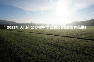 2023年天门市公办初中学区划分(招生划片范围)一览