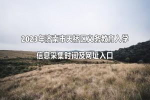 2023年济南市天桥区义务教育入学信息采集时间及网址入口