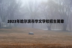 2023年哈尔滨市华文学校招生简章及收费标准(初中部)