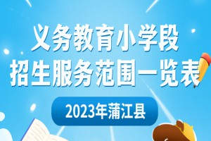 2023年蒲江县小学招生入学划片范围一览表