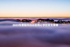 2023年贵阳市白云区同心学校招生简章(含收费标准)