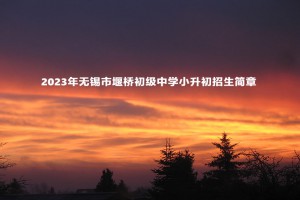 2023年无锡市堰桥初级中学小升初招生简章(附招生范围)