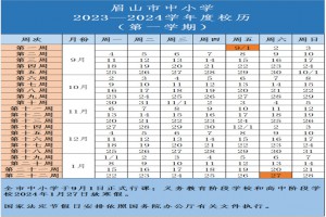 2024年眉山市中小学开学放假时间安排(校历)