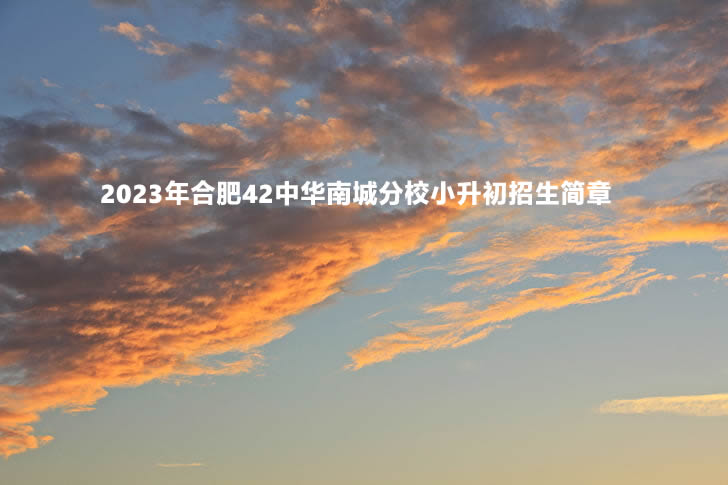 2023年合肥42中华南城分校小升初招生简章.jpg