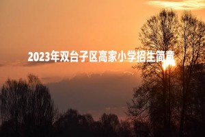 2023年双台子区高家小学招生简章(附招生范围)