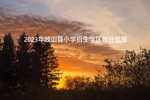 2023年岐山县小学招生学区划分范围一览