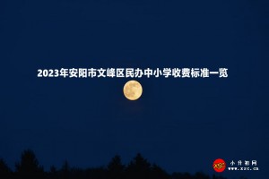 2023年安阳市文峰区民办中小学收费标准一览