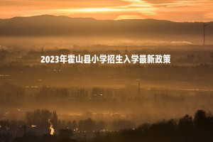 2023年霍山县小学招生入学最新政策