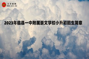 2023年临县一中附属崇文学校小升初招生简章(附招生范围)