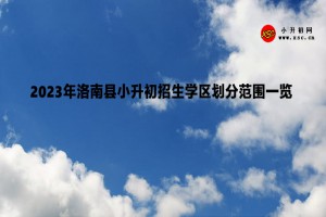 2023年洛南县小升初招生学区划分范围一览