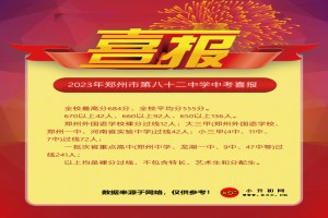 2023年郑州市第八十二中学中考成绩升学率(中考喜报)