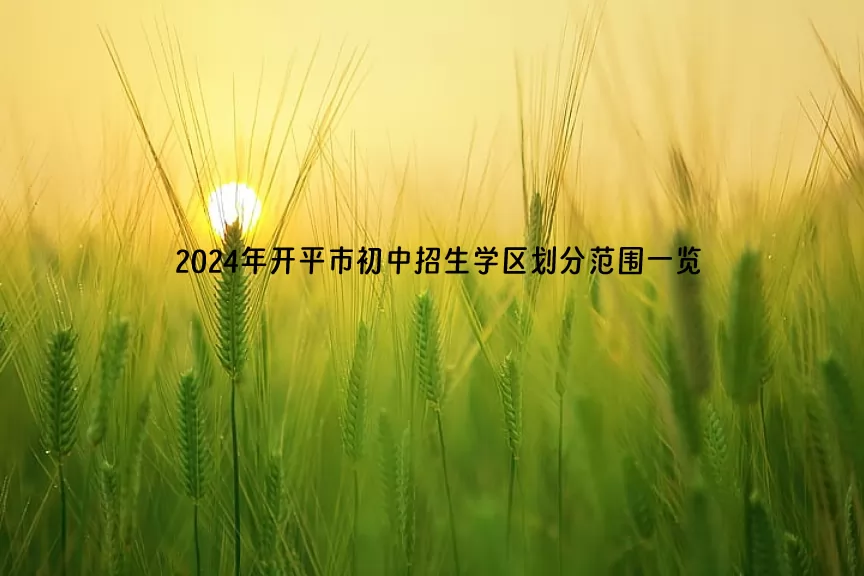 2024年开平市初中招生学区划分范围一览