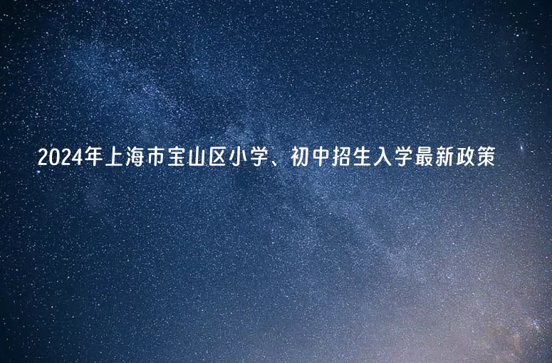 2024年上海市宝山区小学、初中招生入学最新政策