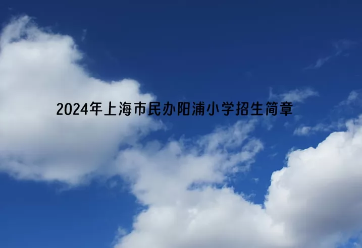 2024年上海市民办阳浦小学招生简章(附收费标准)