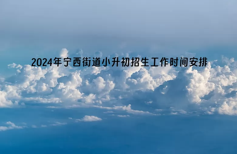 2024年广州市增城区宁西街道小升初招生工作时间安排