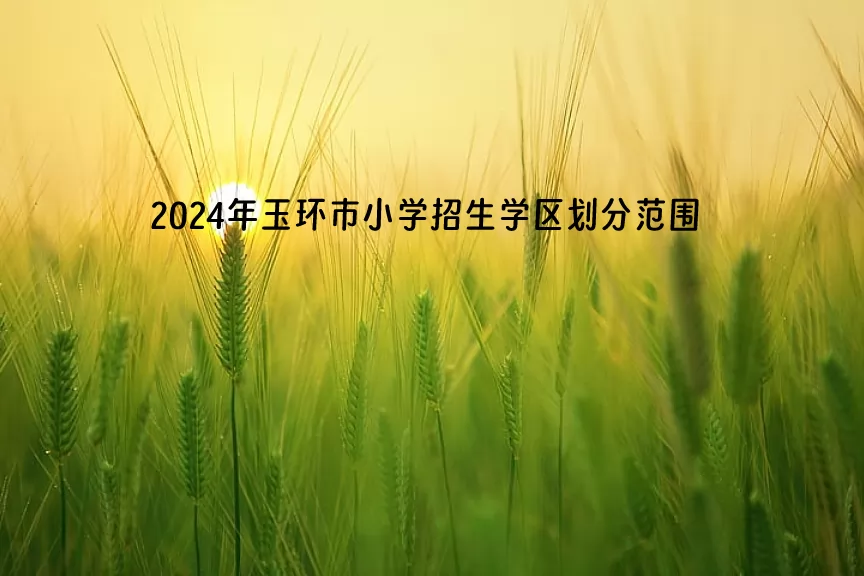 2024年玉环市小学招生学区划分范围一览