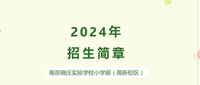 2024年南京晓庄实验学校小学部(高新校区)招生简章及收费标准