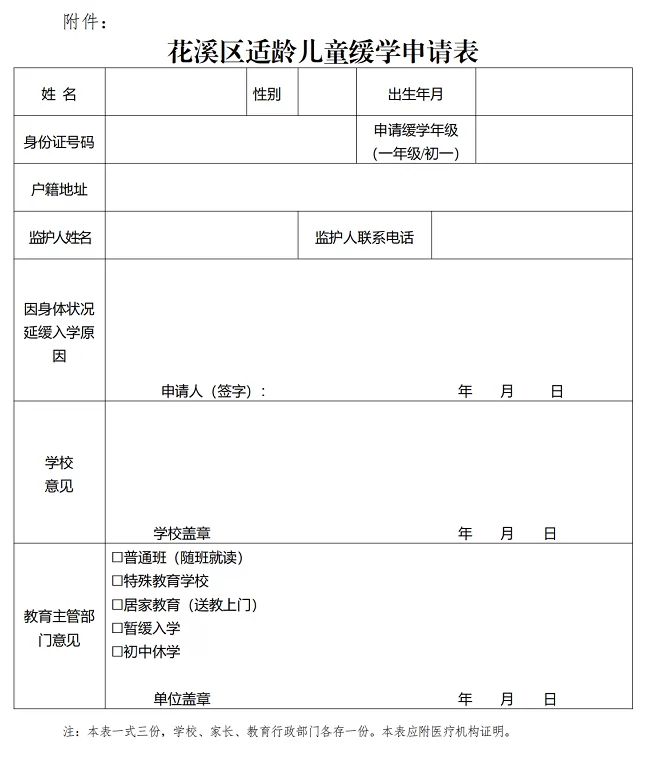 2024年贵阳市花溪区关于适龄儿童申请延缓入学有关事项的通知