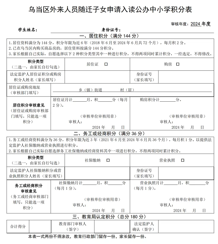 2024年贵阳市乌当区义务教育阶段外来人员随迁子女入学工作实施细则