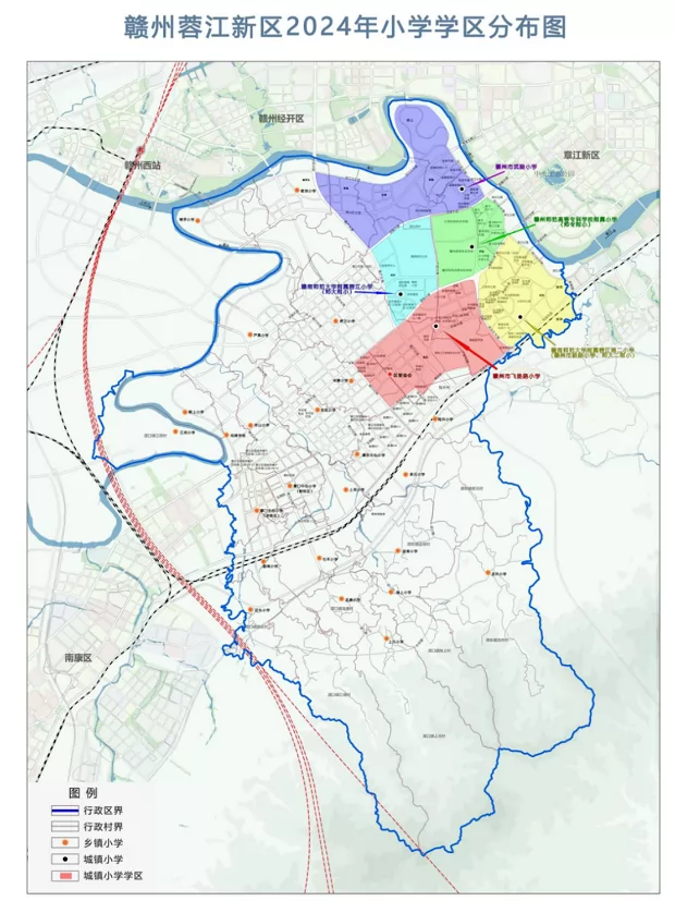 2024年赣州蓉江新区小学招生学区划分范围一览