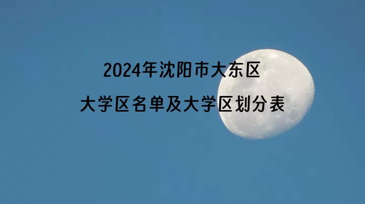 2024年沈阳市大东区大学区名单及大学区划分表一览