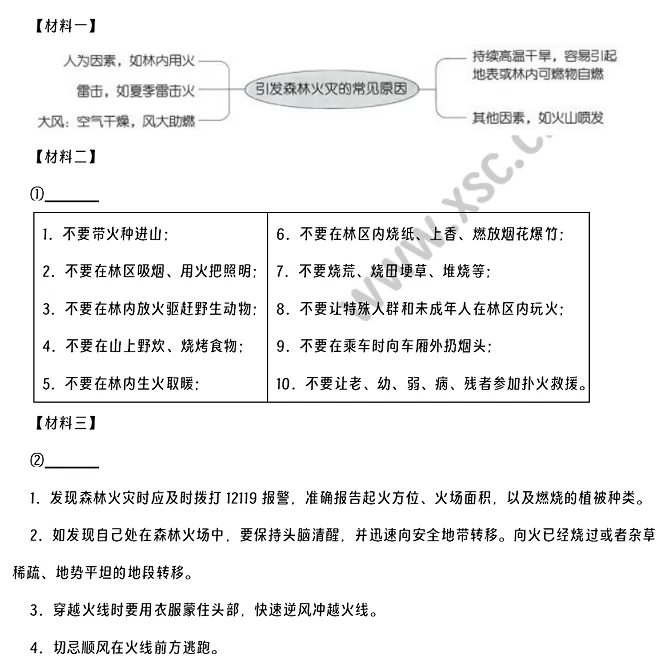 森林防火阅读理解题及答案(阅读答案)